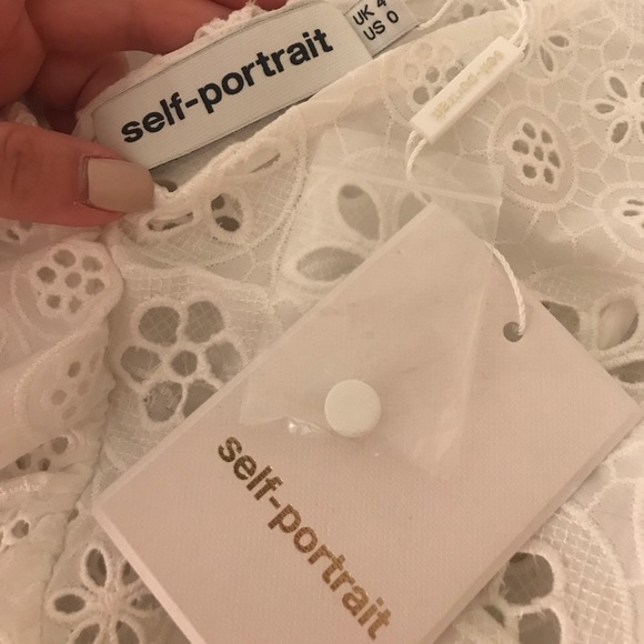 Broderie frill self portrait top in US 0 UK4 - Picture 7 of 8